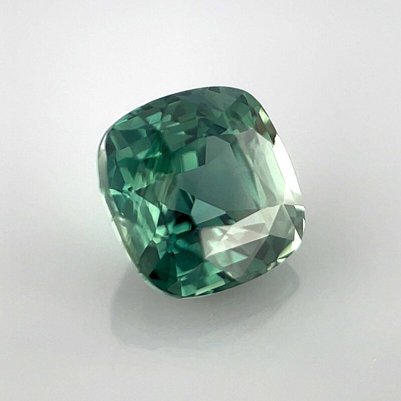 unheated green sapphire cushion cut