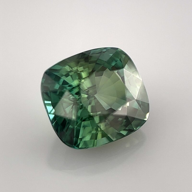 natural unheated green sapphire cushion