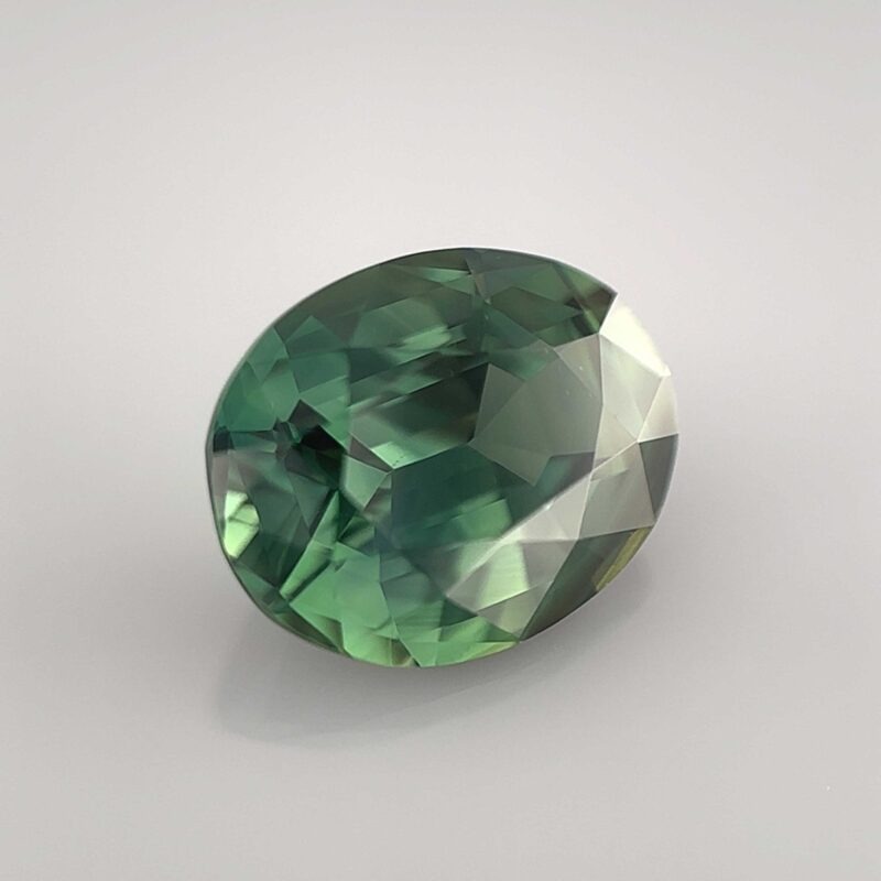 natural intense green sapphire oval cut