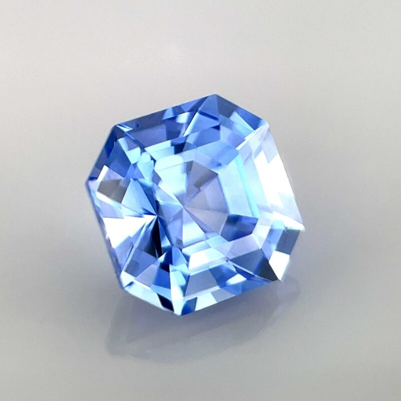 octogonal cut blue sapphire certified