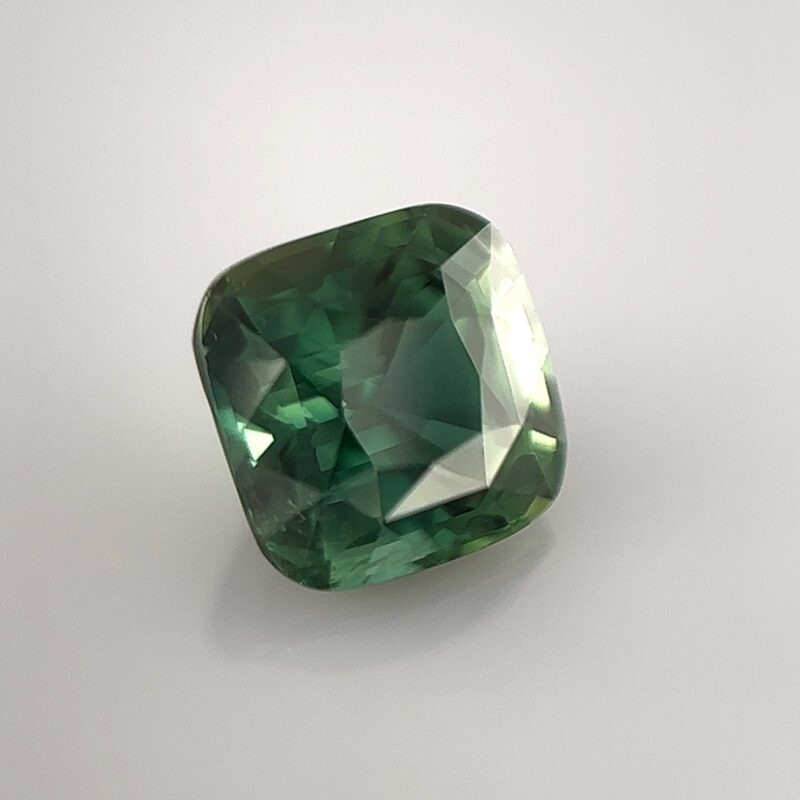 natural gemstone precious intense green sapphire cushion