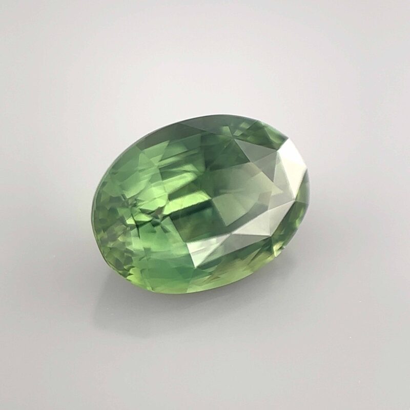 natural gemstone cut oval green sapphire ceylon certified