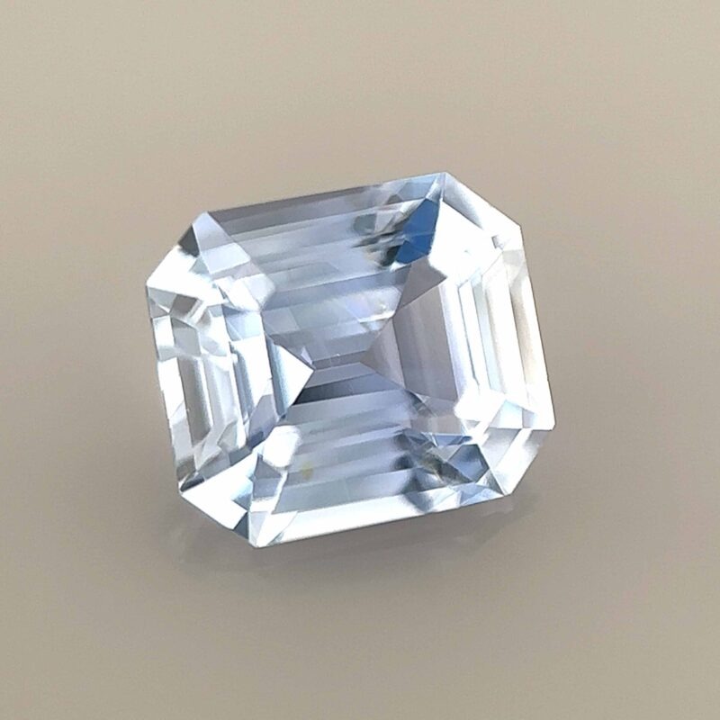 natural precious gemstone unheated sapphire pastel blue emerald cut