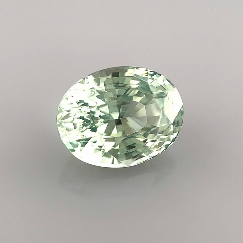 precious gemstone gem natural unheated pastel green sapphire oval