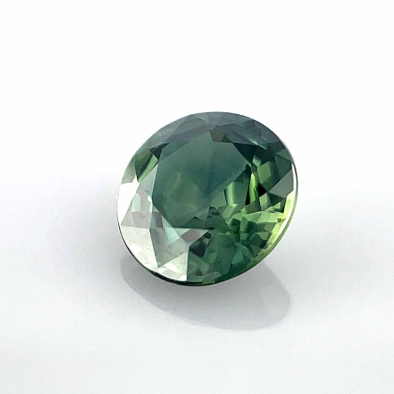 gemstone precious rare round brillant teal sapphire green