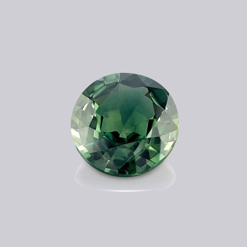 gemme pierre précieuse saphir teal naturel vert taille round brillant diamant